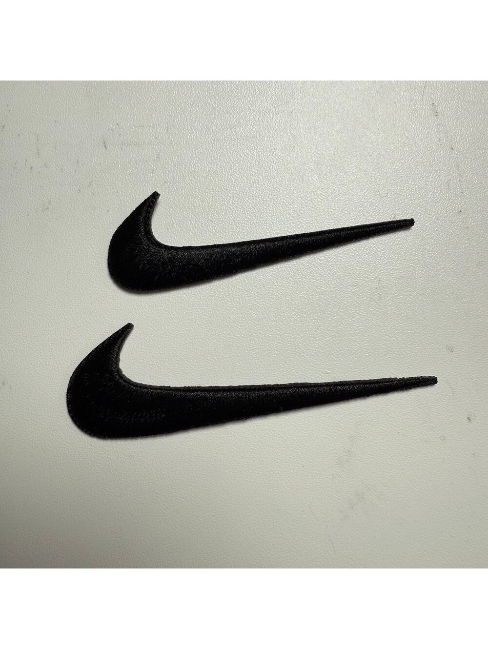 2 Pc of Nike Embroidered Swoosh Iron On Patches Black 2.5 And 3 inches New